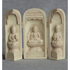 Buddha 3 stykker, hvid 