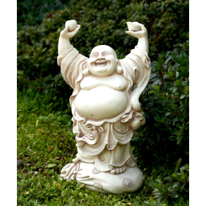 Happy Buddha, standing hvid 