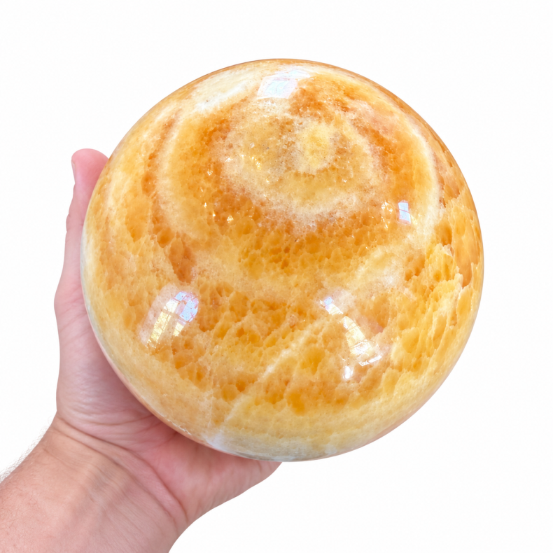 Orange Calcit, kugle stor 