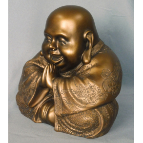 Happy Buddha, bronze finish