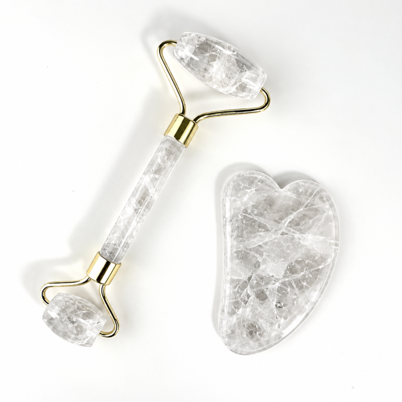 Gua sha/faceroller Bjergkrystal 