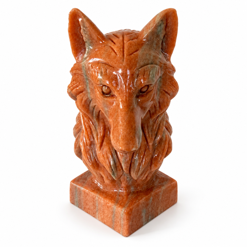 Orange Calcit Ulve Hoved 