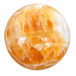 Orange Calcit, kugle stor 