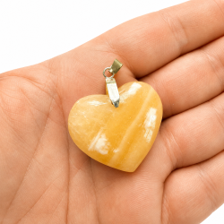 Orange Calcit Hjerte vedh�ng 