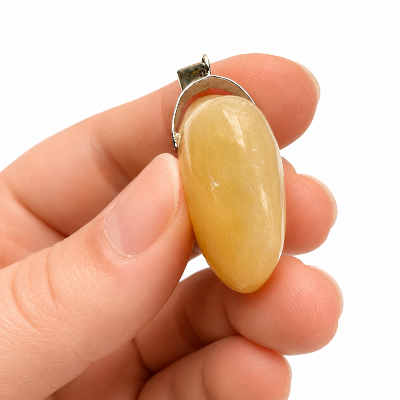 Orange Calcit Hjerte vedh�ng 