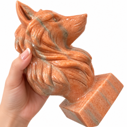 Orange Calcit Ulve Hoved 