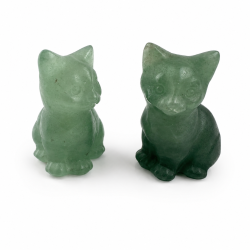 Gr�n Aventurin, siddende kat 