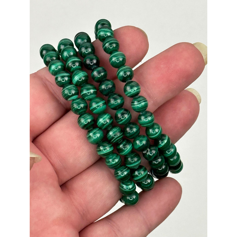 Malakit armbnd, 6 mm perler