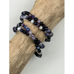 Lilla Agat armbnd, 6 mm perler