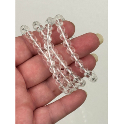 Bjergkrystal armbnd, 6 mm perler