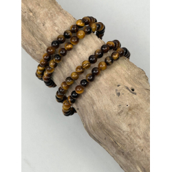 Tigerje armbnd, 6 mm perler