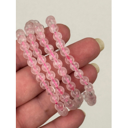 Rosakvarts armbnd, 6 mm perler