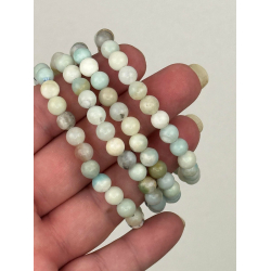 Amazonit lys armbnd, 6 mm perler