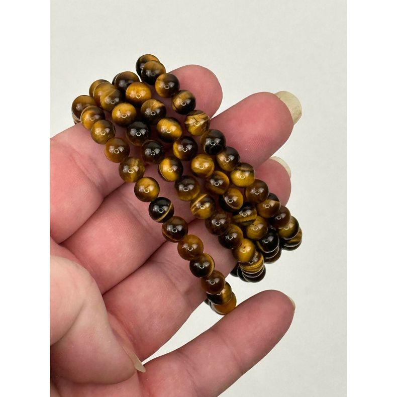 Tigerje armbnd, 6 mm perler