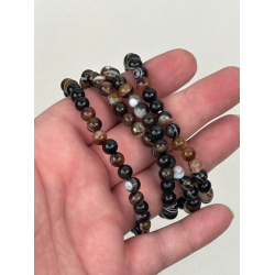 Sort Agat armbnd, 6 mm perler