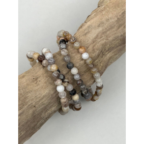 Hvid Agat armbnd, 8 mm perler