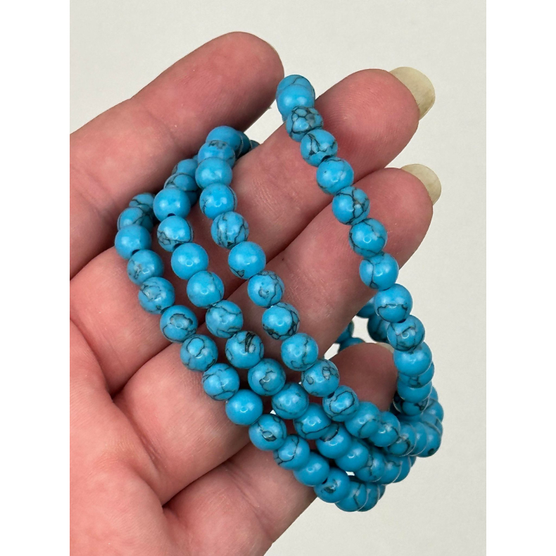 Bl Howlit armbnd, 6 mm perler