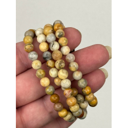 Crazy Lace Agat armbnd, 6 mm perler