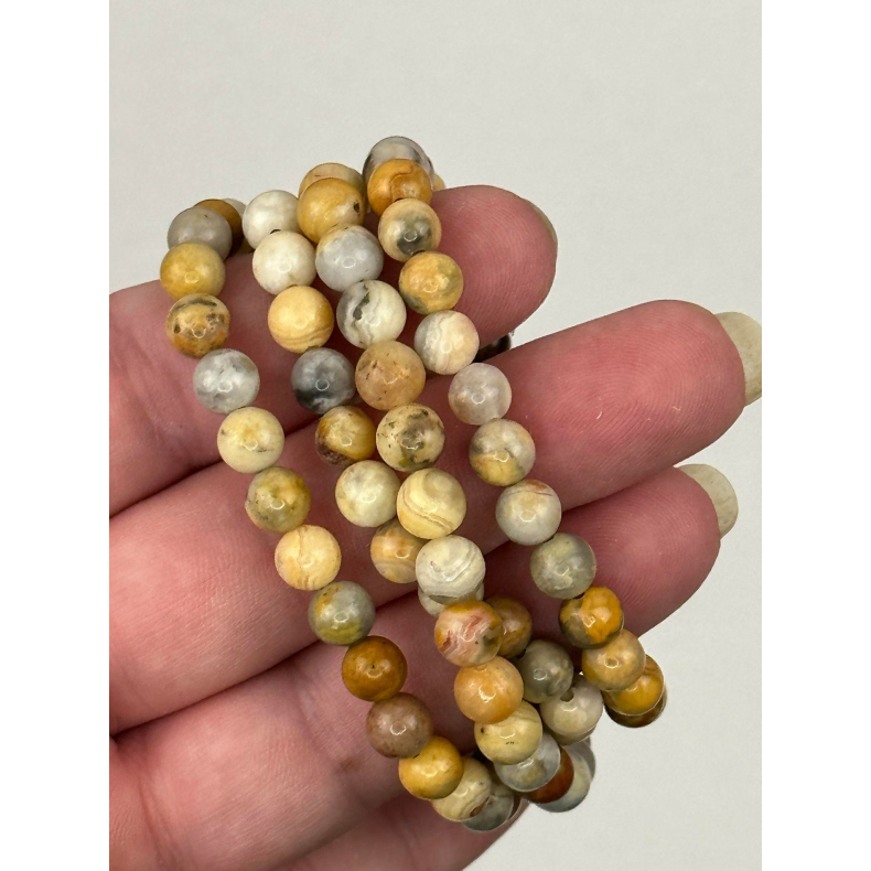 Crazy Lace Agat armbnd, 6 mm perler