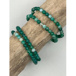 Grn Agat armbnd, 6 mm perler
