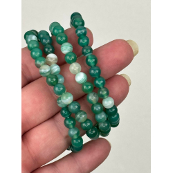 Grn Agat armbnd, 6 mm perler