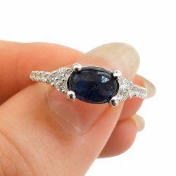 Safir sten i s�lv ring 