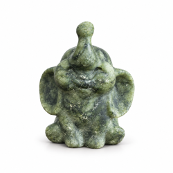 Gr�n Jade Elefant m. l�ftet snabel  