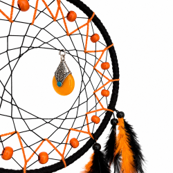 Sort og orange dr�mmefanger m. Sten 