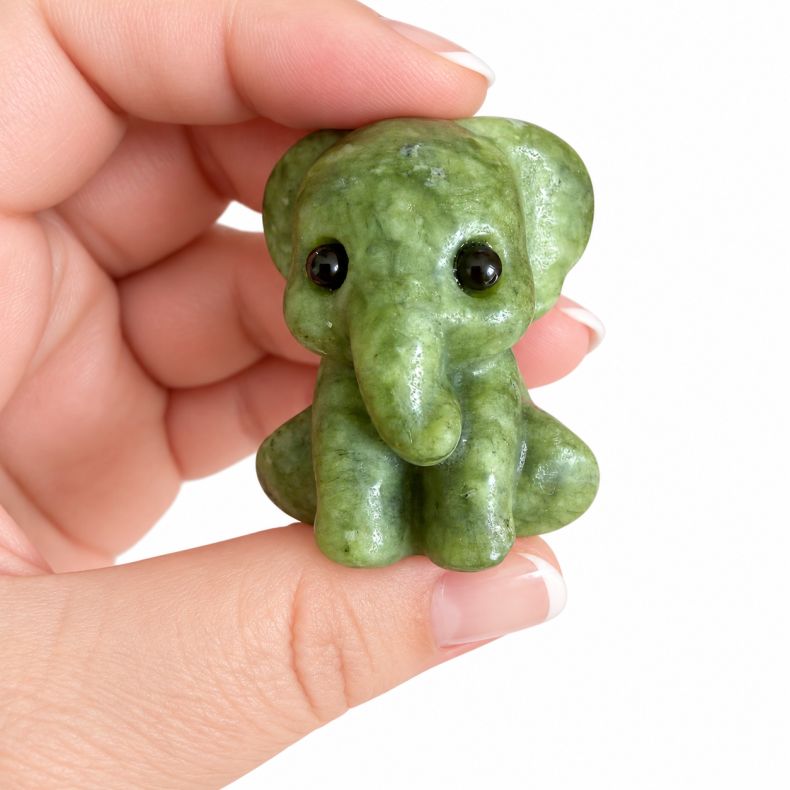 Gr�n Jade lille Elefant 