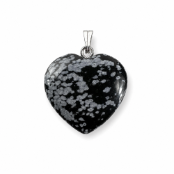 Snefnug Obsidian Hjerte Vedh�ng 