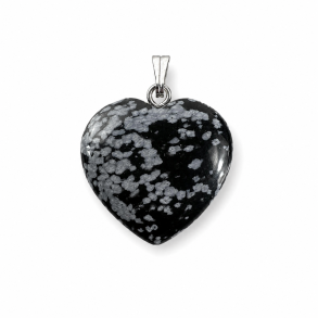 Snefnug Obsidian Hjerte Vedh�ng 