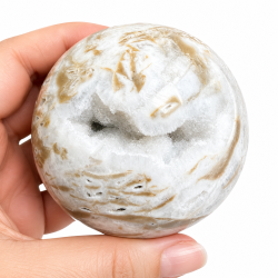 Sfalerit Kugle med Hvid Agat &amp; Kvarts
