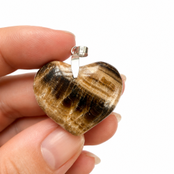 Chokolade Calcit Hjerte vedh�ng 