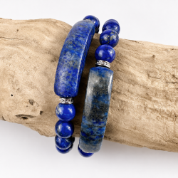 Lapis Lazuli justerbart armb�nd m. l�s, 8 mm perler