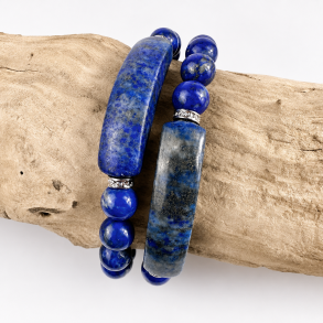 Lapis Lazuli justerbart armb�nd m. l�s, 8 mm perler