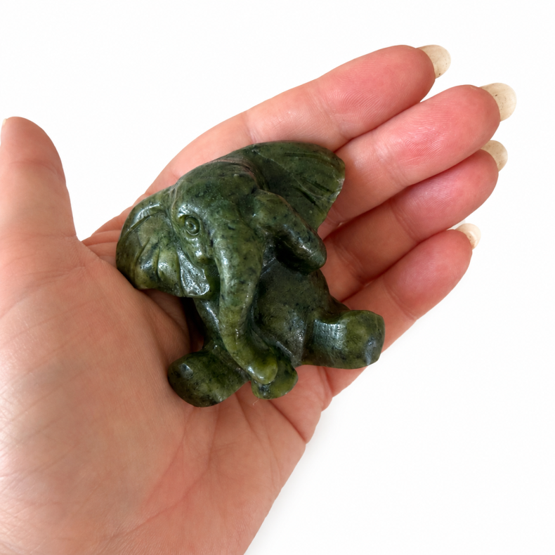 Gr�n Jade elefant 