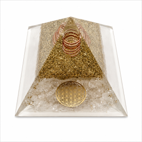 Bjergkrystal i Orgone Pyramide 