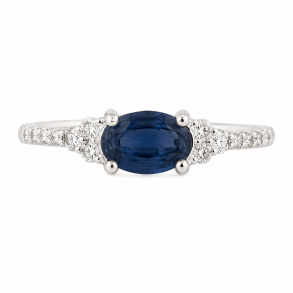 Safir sten i s�lv ring 