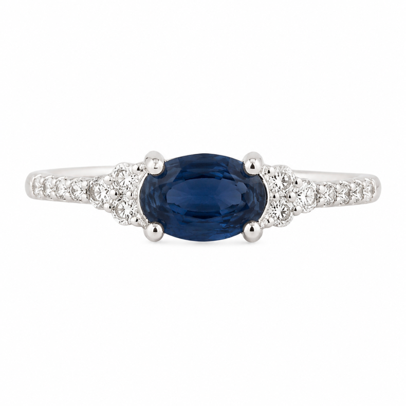 Safir sten i s�lv ring 