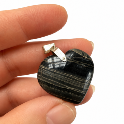 Sort Onyx Hjerte vedh�ng 