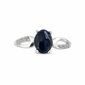 Safir sten i s�lv ring 
