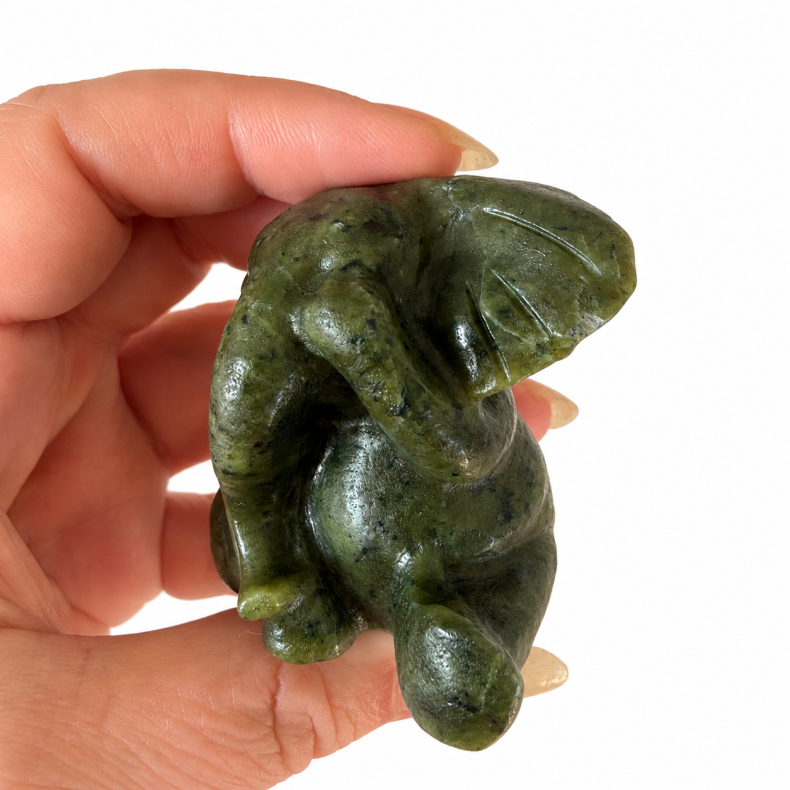 Gr�n Jade elefant 