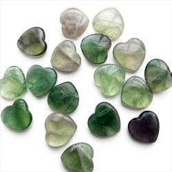 Gr�n Fluorit, mini hjerte 