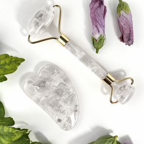 Gua sha/faceroller Bjergkrystal 