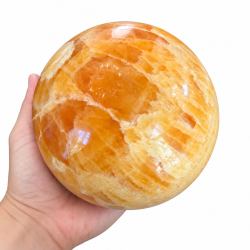 Orange Calcit, kugle stor 