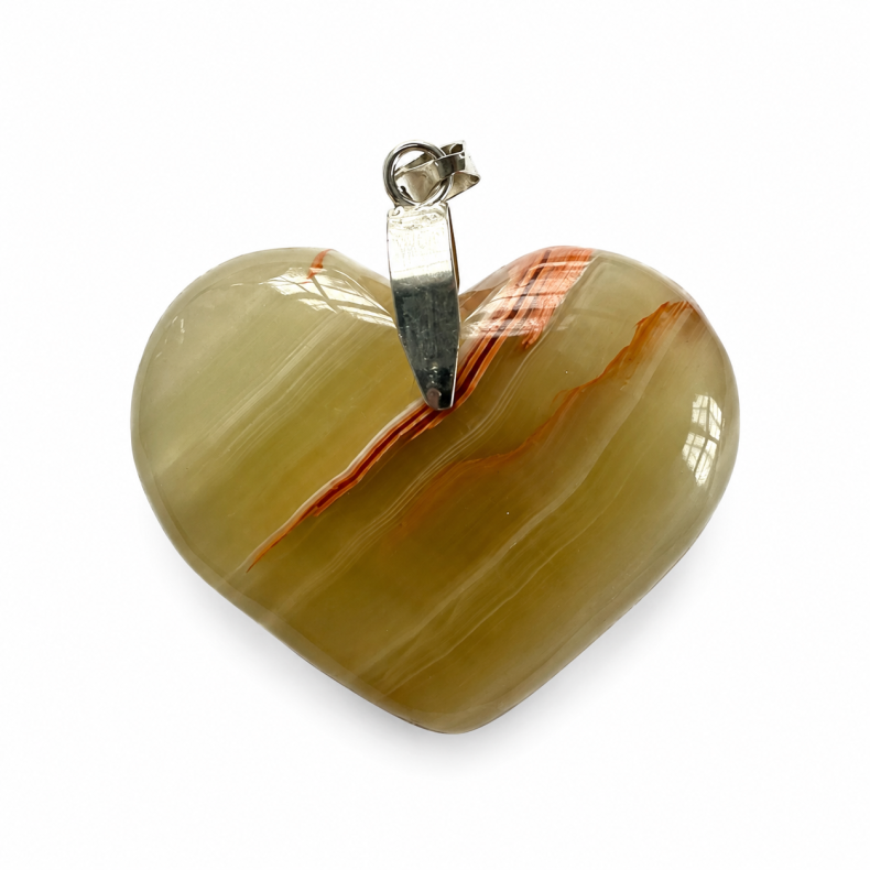 Gr�n Onyx Hjerte vedh�ng 