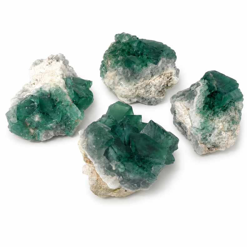 Gr�n fluorit, Klynge