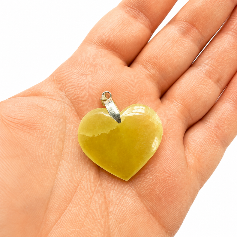 Lemon Calcit Hjerte vedh�ng 