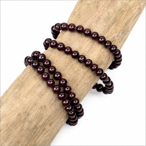 R�d Granat armb�nd, 6 mm perler
