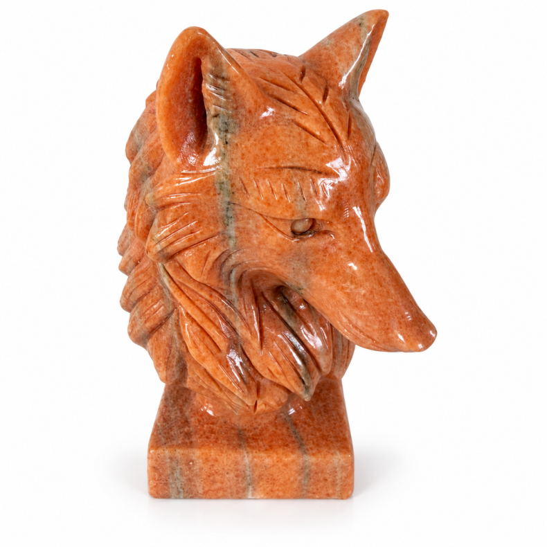 Orange Calcit Ulve Hoved 